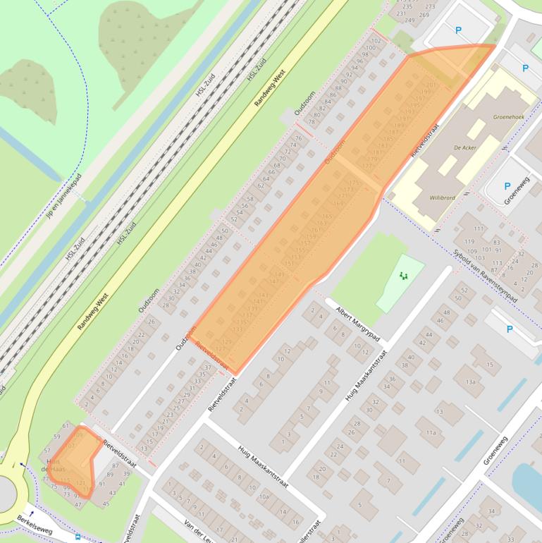 Kaart van postcodegebied 2662HL.