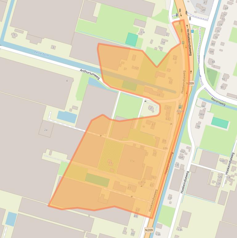 Kaart van postcodegebied 2665KB.