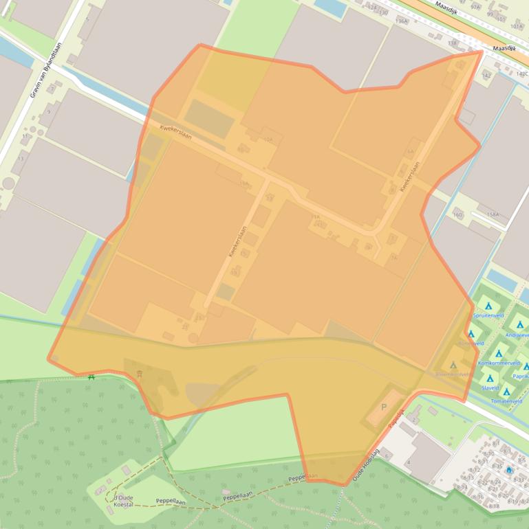 Kaart van postcodegebied 2691NP.