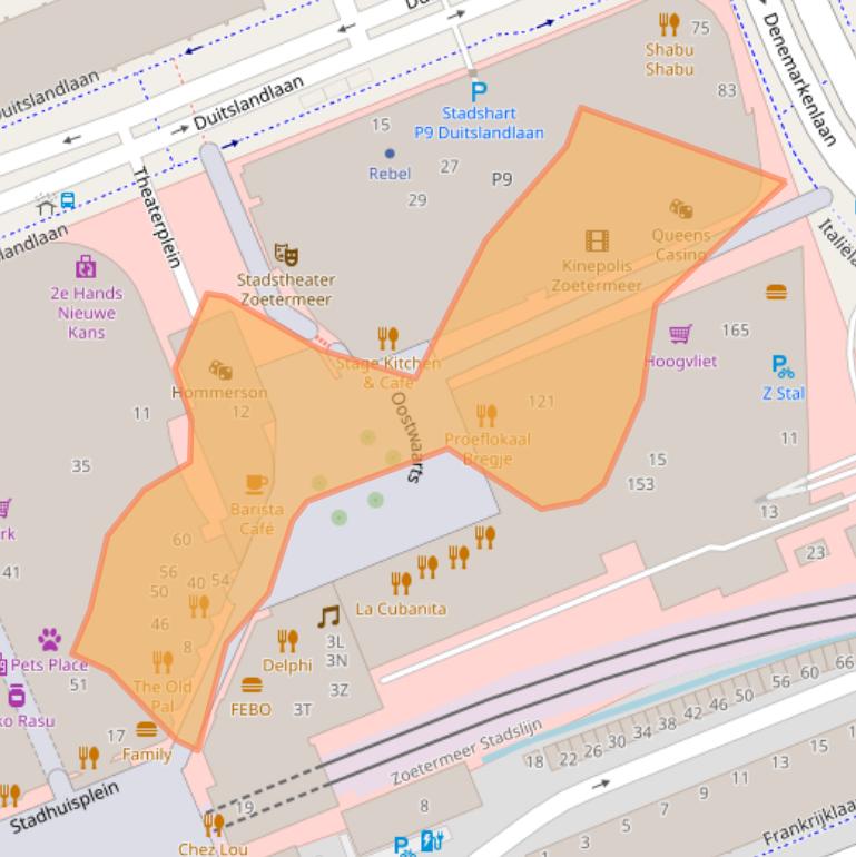 Kaart van postcodegebied 2711BB.