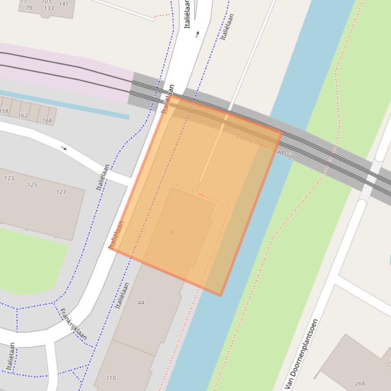 Kaart van postcodegebied 2711CC.