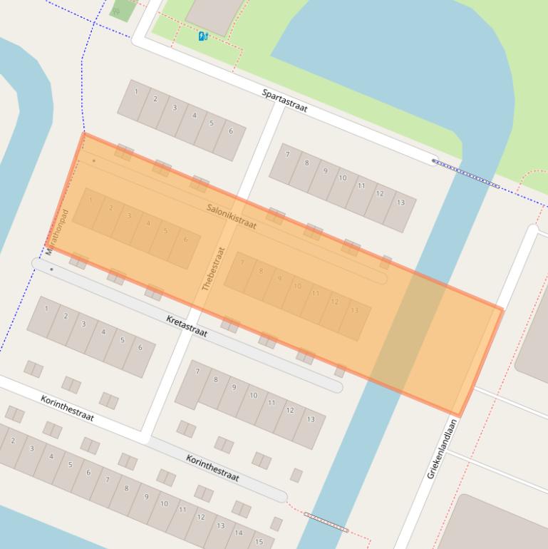 Kaart van postcodegebied 2711GV.