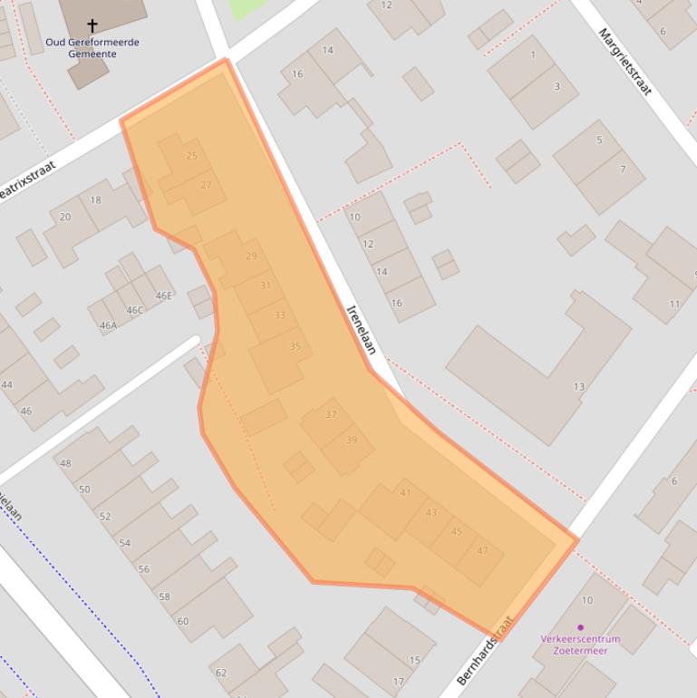 Kaart van postcodegebied 2712CD.