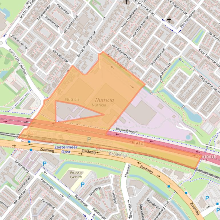 Kaart van postcodegebied 2712HM.