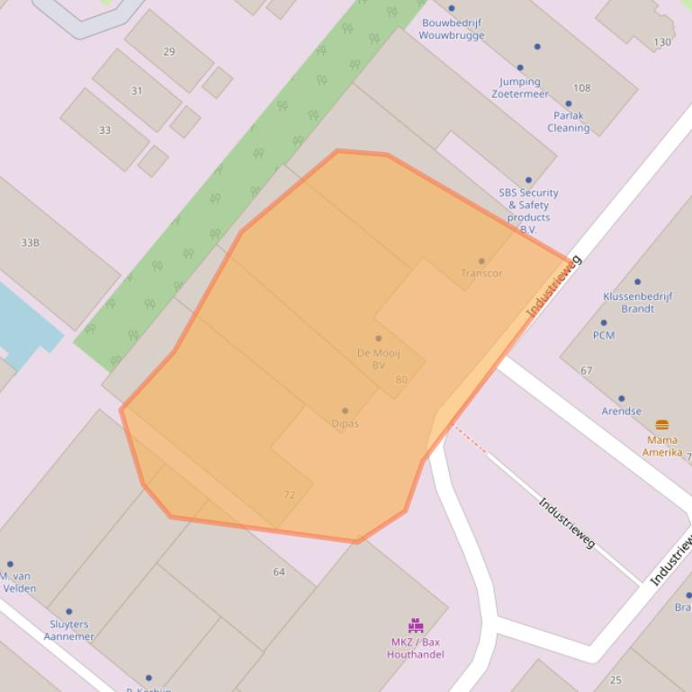 Kaart van postcodegebied 2712LC.