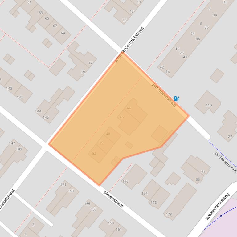 Kaart van postcodegebied 2712VZ.