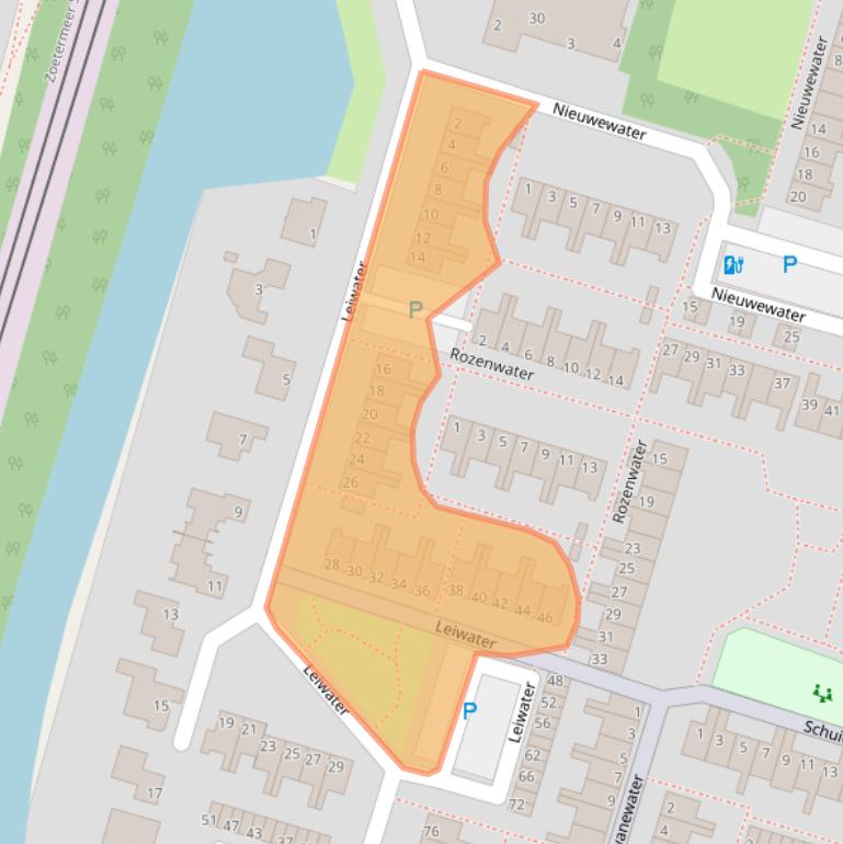 Kaart van postcodegebied 2715BC.