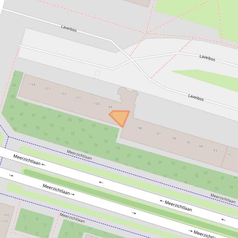 Kaart van postcodegebied 2715RJ.