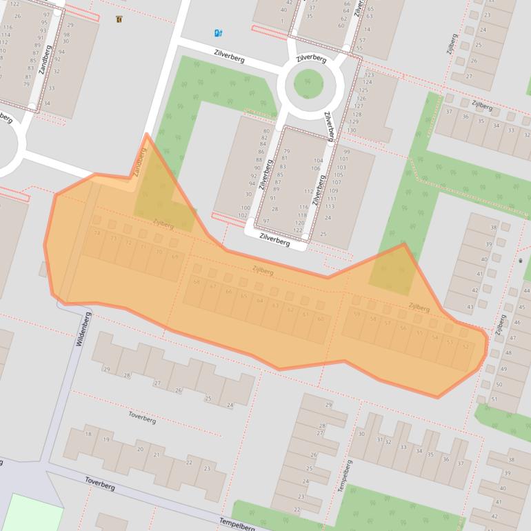 Kaart van postcodegebied 2716NC.