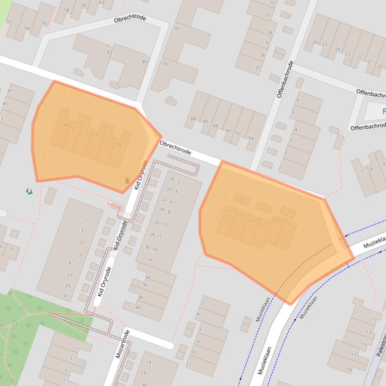 Kaart van postcodegebied 2717DC.