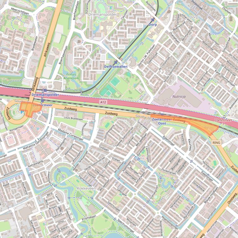 Kaart van postcodegebied 2718NB.