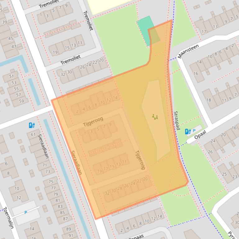 Kaart van postcodegebied 2719VE.