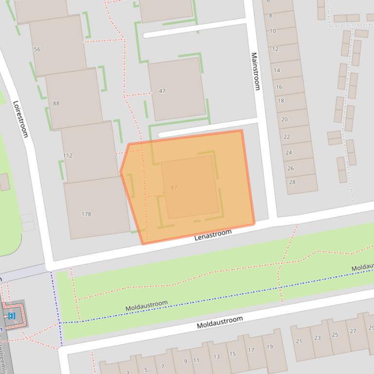 Kaart van postcodegebied 2721EC.