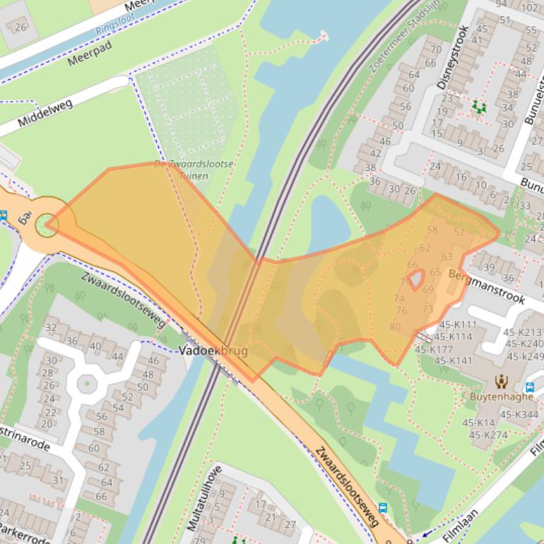 Kaart van postcodegebied 2726RS.
