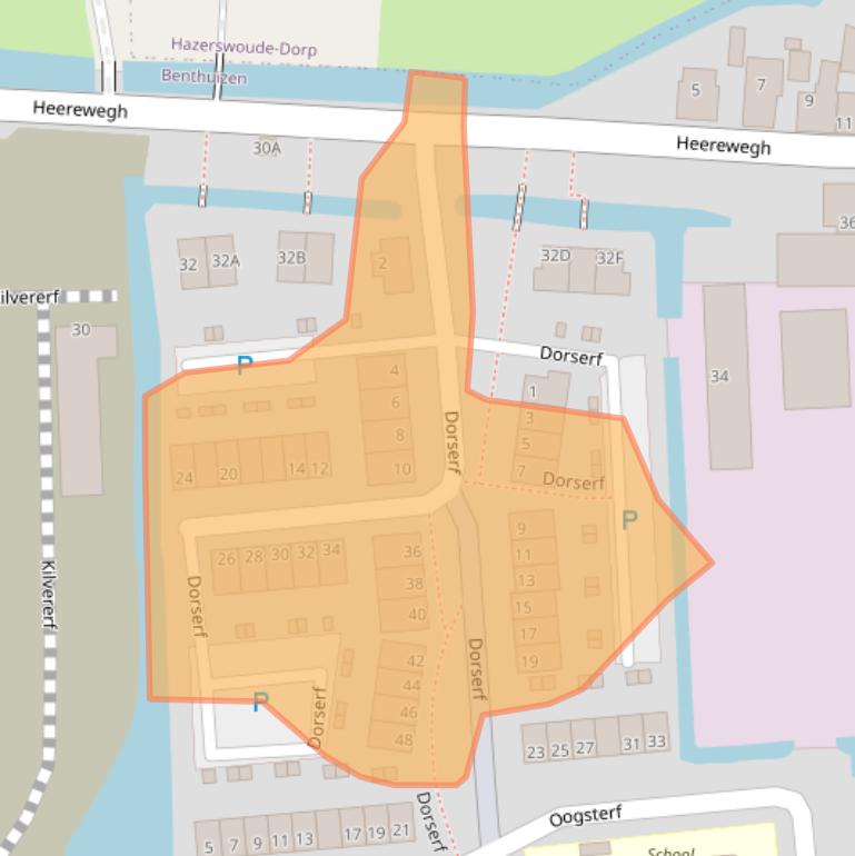 Kaart van postcodegebied 2731AW.