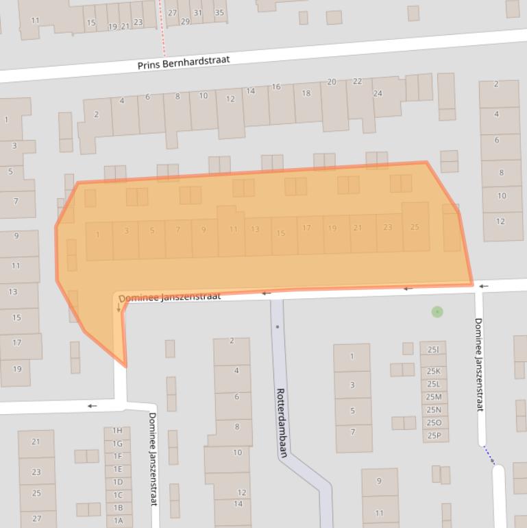 Kaart van postcodegebied 2731BJ.