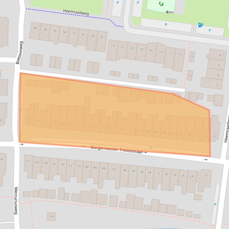 Kaart van postcodegebied 2741TX.