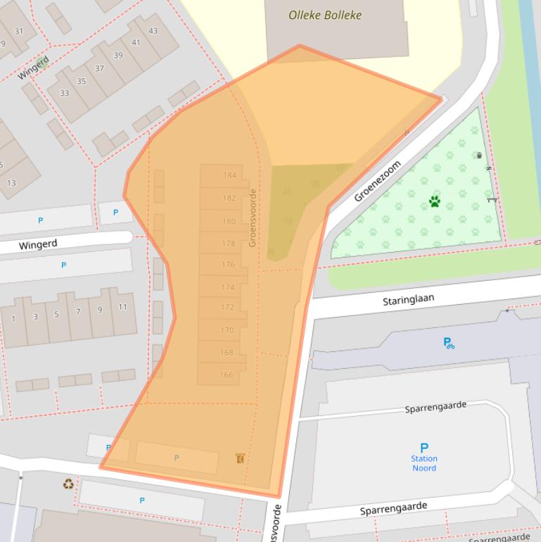 Kaart van postcodegebied 2742DR.