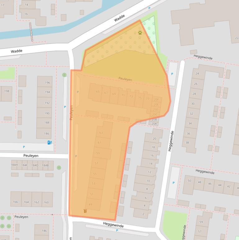 Kaart van postcodegebied 2742EG.