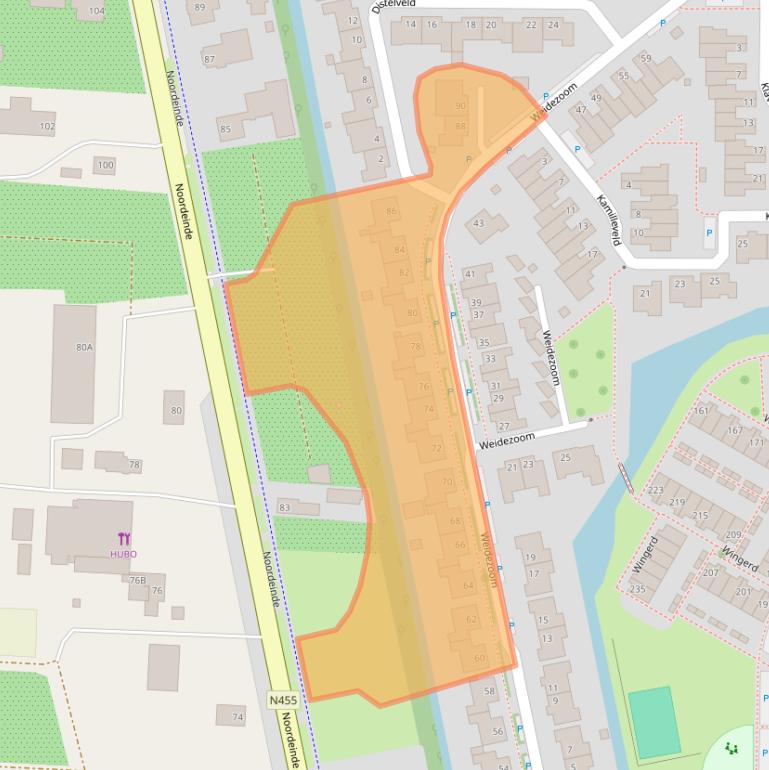 Kaart van postcodegebied 2742EW.