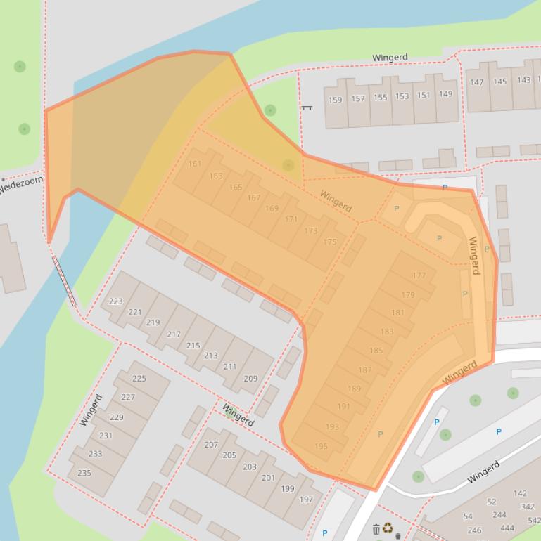 Kaart van postcodegebied 2742SH.