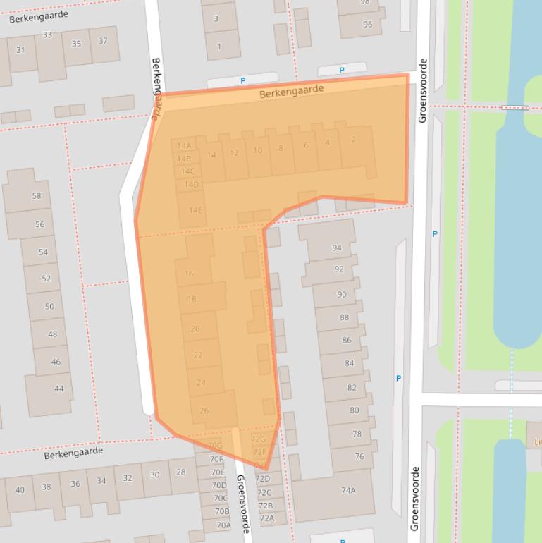 Kaart van postcodegebied 2742TS.