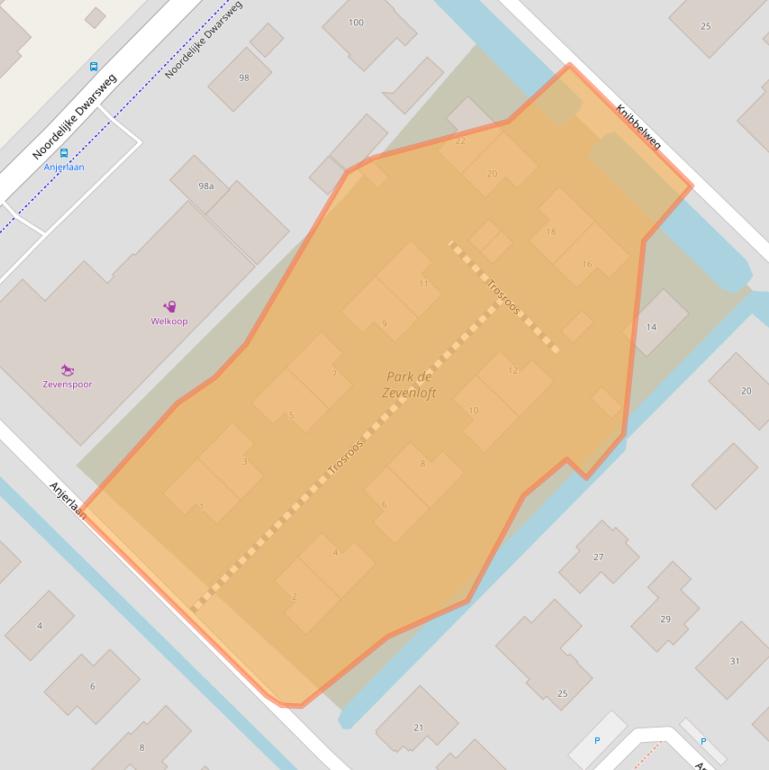 Kaart van postcodegebied 2761EV.