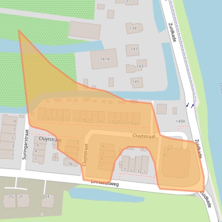 Kaart van postcodegebied 2771NN.