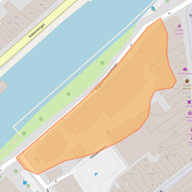 Kaart van postcodegebied 2801CM.