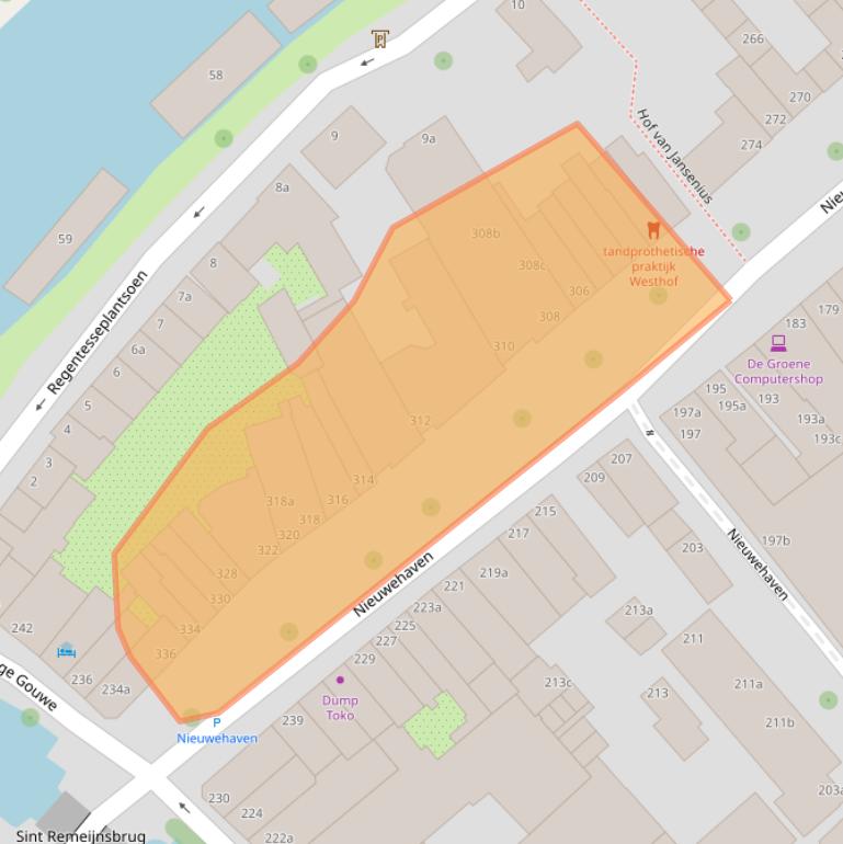 Kaart van postcodegebied 2801EG.