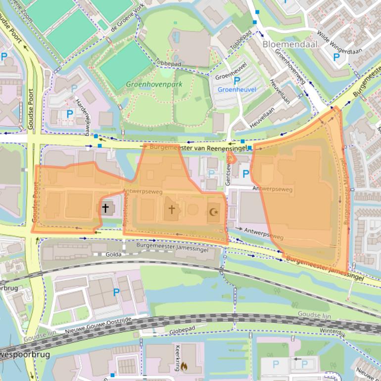 Kaart van postcodegebied 2803PB.