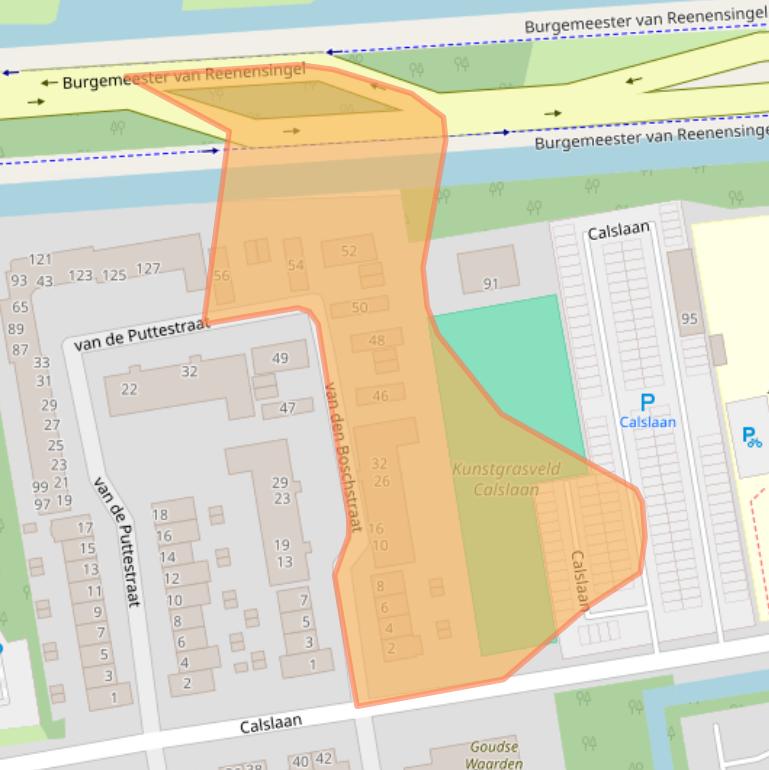 Kaart van postcodegebied 2804JM.