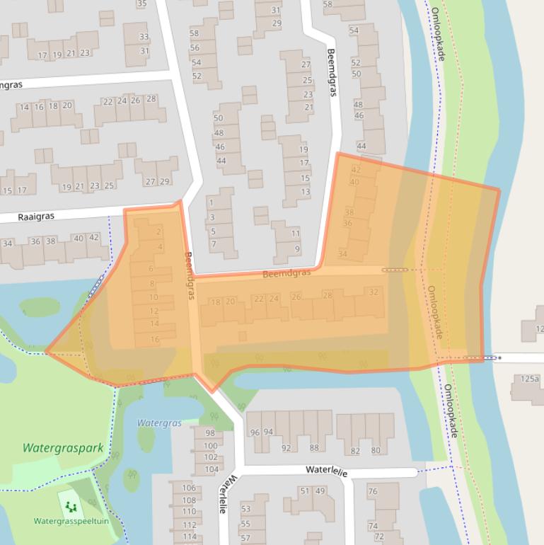 Kaart van postcodegebied 2804NT.