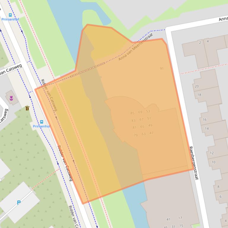 Kaart van postcodegebied 2804TJ.