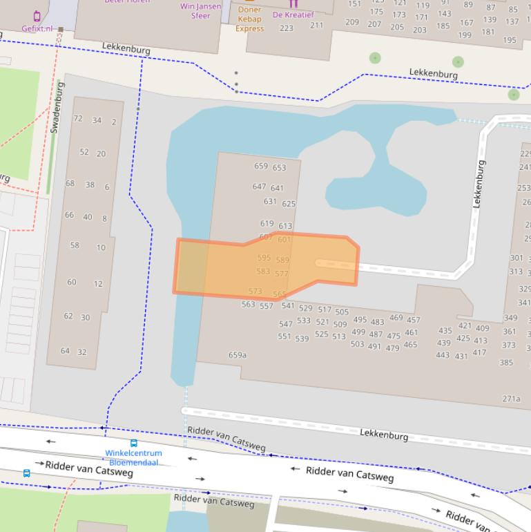 Kaart van postcodegebied 2804TX.