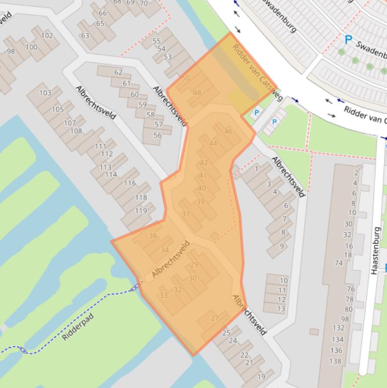 Kaart van postcodegebied 2804WC.