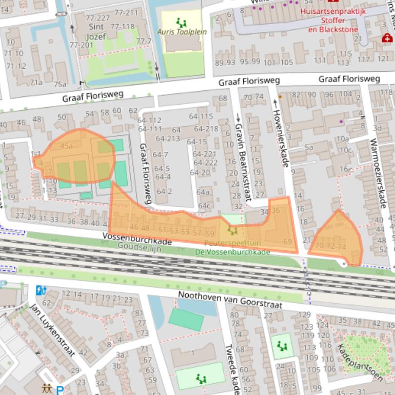 Kaart van postcodegebied 2805PC.