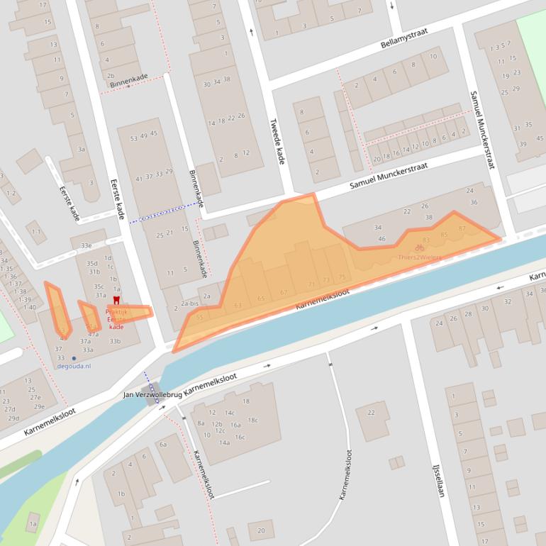 Kaart van postcodegebied 2806BC.
