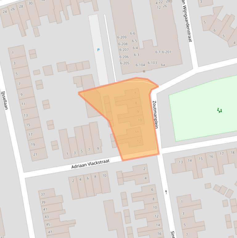 Kaart van postcodegebied 2806WR.