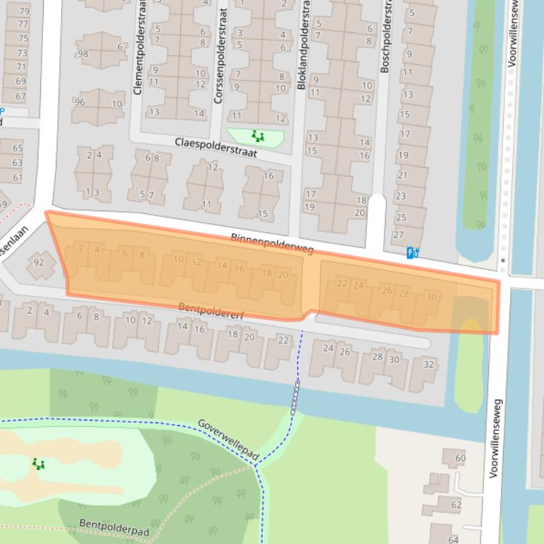Kaart van postcodegebied 2807LB.