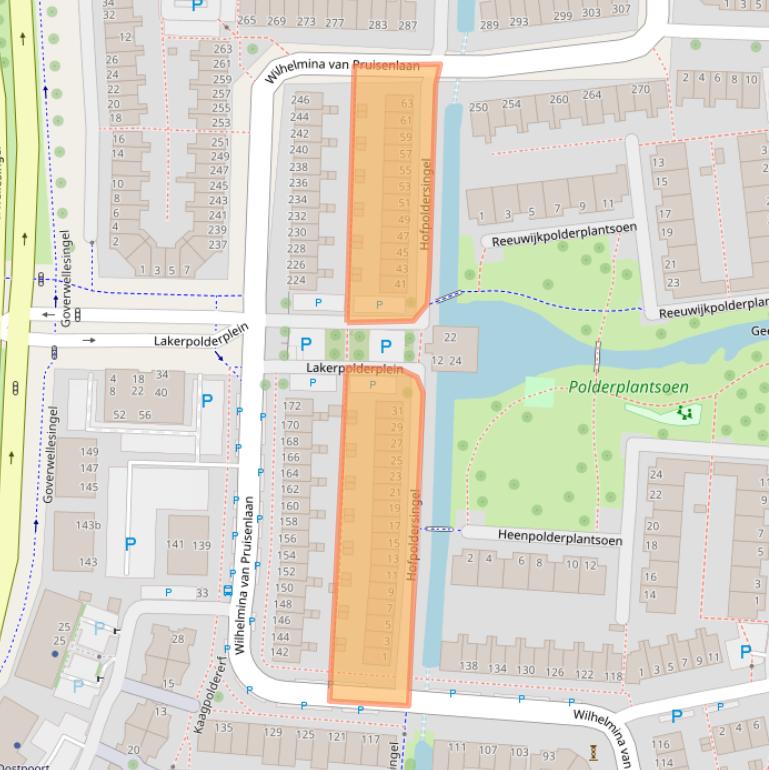 Kaart van postcodegebied 2807LW.