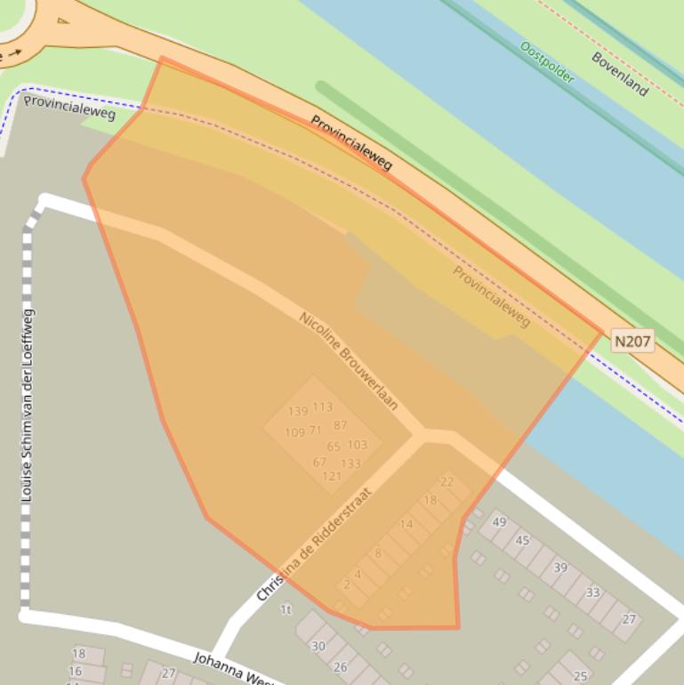 Kaart van postcodegebied 2809VE.