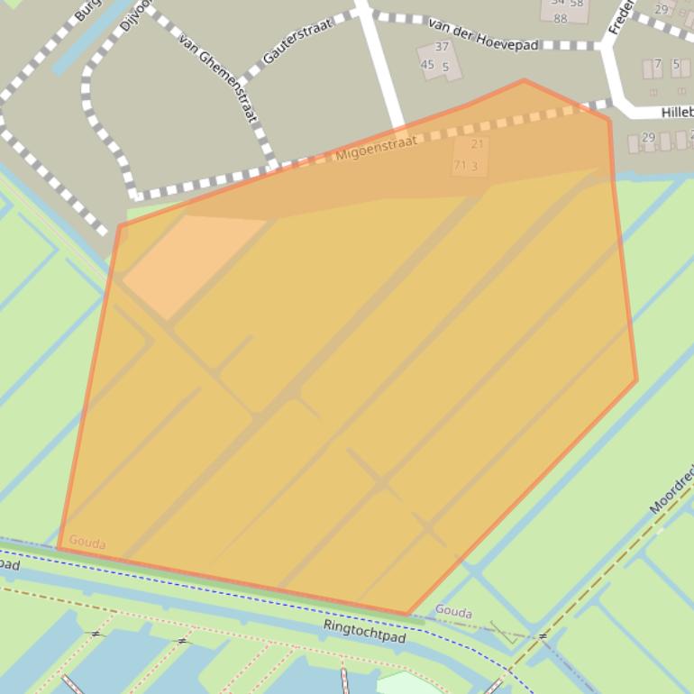 Kaart van postcodegebied 2809WB.