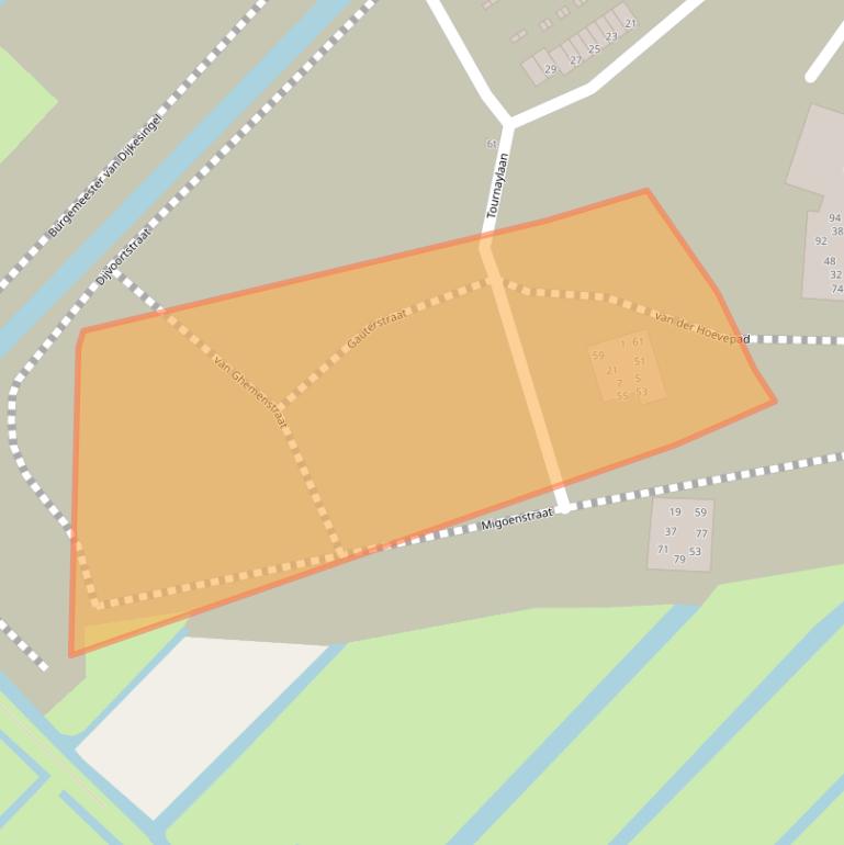 Kaart van postcodegebied 2809WC.