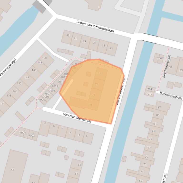 Kaart van postcodegebied 2811TR.