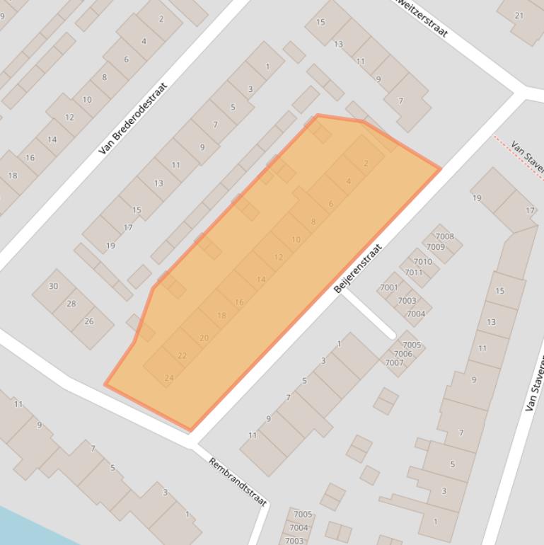 Kaart van postcodegebied 2811XE.