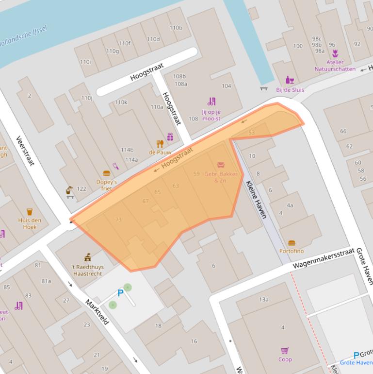 Kaart van postcodegebied 2851BC.