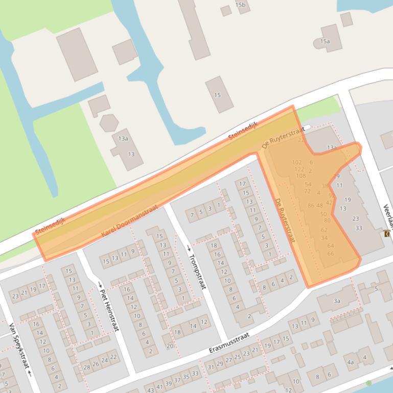 Kaart van postcodegebied 2851TD.