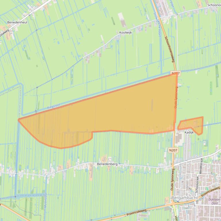 Kaart van postcodegebied 2861CL.