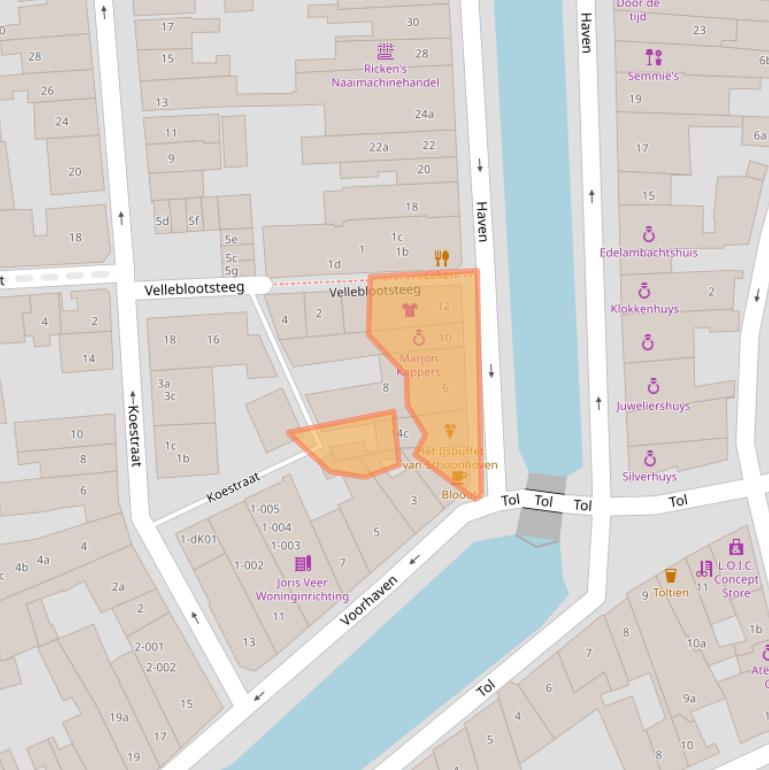 Kaart van postcodegebied 2871CM.